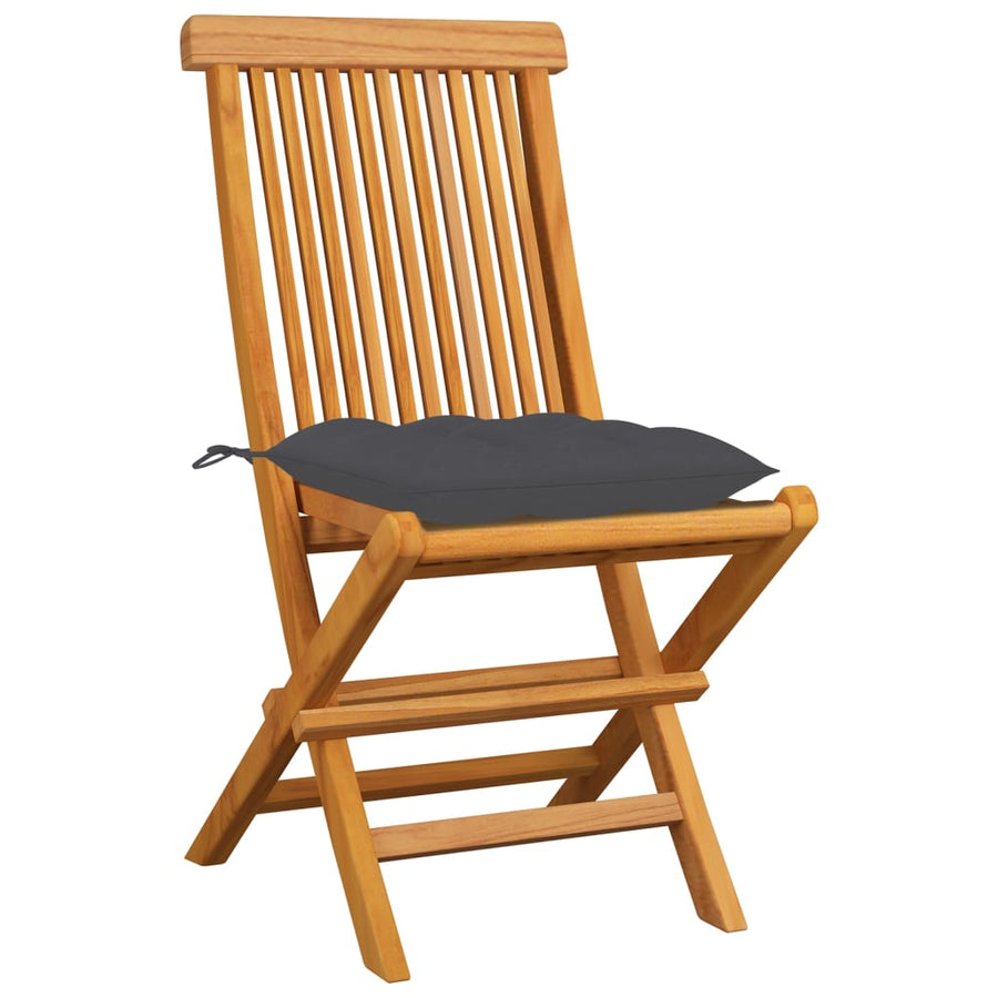 Tuinstoelen Met Kleurige Kussens Massief Teakhout 8 Antraciet