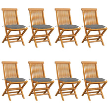 Tuinstoelen Met Grijze Kussens Massief Teakhout 8 Grijs