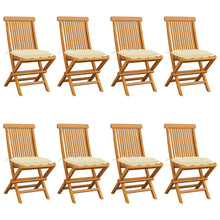 Tuinstoelen Met Witte Kussens Massief Teakhout 8 Crème