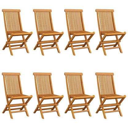 Tuinstoelen Met Witte Kussens Massief Teakhout 8 Crème
