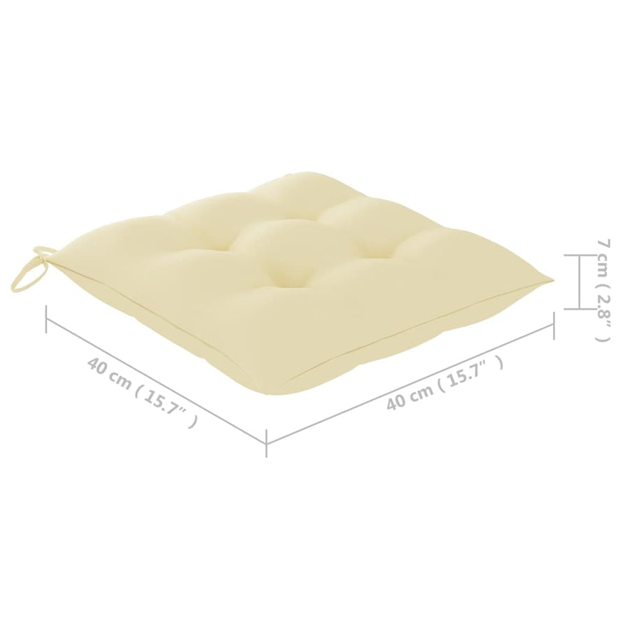 Tuinstoelen Met Witte Kussens Massief Teakhout 8 Crème