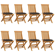 Tuinstoelen Met Kussens Massief Teakhout 8 Taupe
