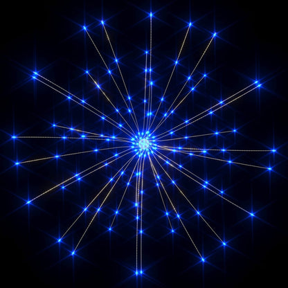 Kerstverlichting Vuurwerk 140 Led's Koudwit Buiten 20 Cm Blauw