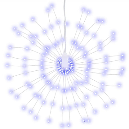 Kerstverlichting Vuurwerk 140 Led's Koudwit Buiten 20 Cm Blauw
