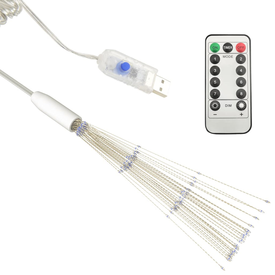 Kerstverlichting Vuurwerk 140 Led's Koudwit Buiten 20 Cm Blauw