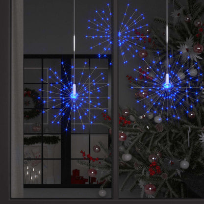Kerstverlichting Vuurwerk 140 Led's Koudwit Buiten 20 Cm Blauw