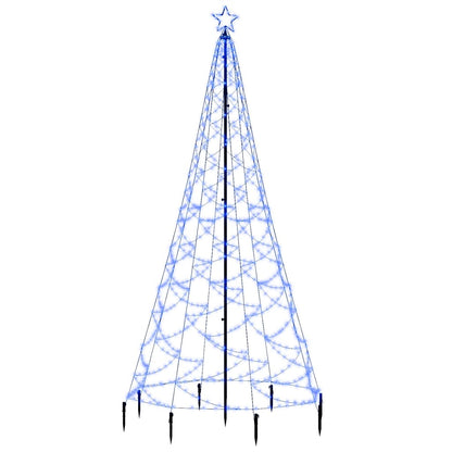 Kerstboom Met Metalen Paal En 500 Led's 3 M Blauw