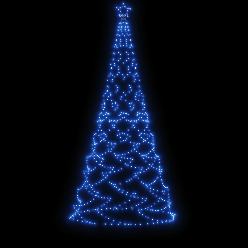 Kerstboom Met Metalen Paal En 500 Led's 3 M Blauw