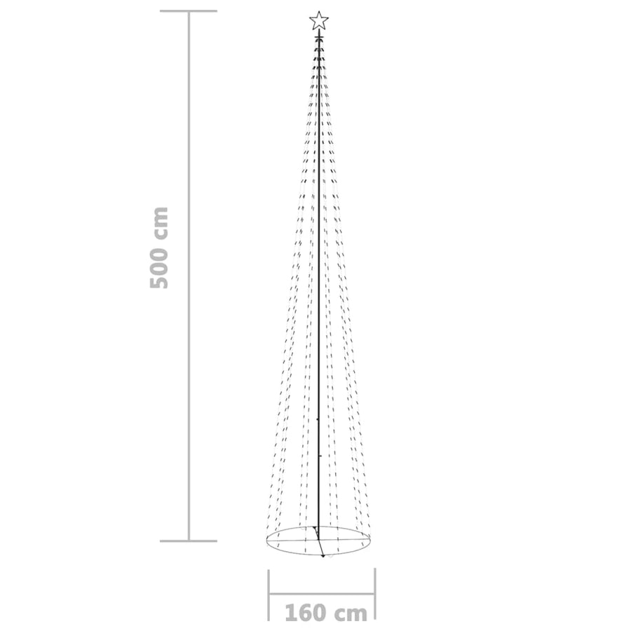 Kegelkerstboom 752 Led's 160X500 Cm Blauw