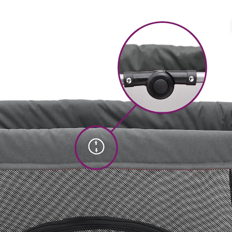 Babybox met matras linnen donkergrijs Donkergrijs