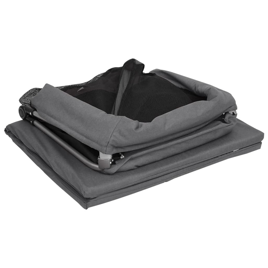 Babybox met matras linnen donkergrijs Donkergrijs
