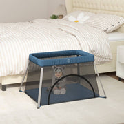 Babybox 110x82x67 cm linnen marineblauw