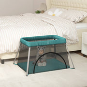 Babybox 110x82x67 cm linnen groen met matras