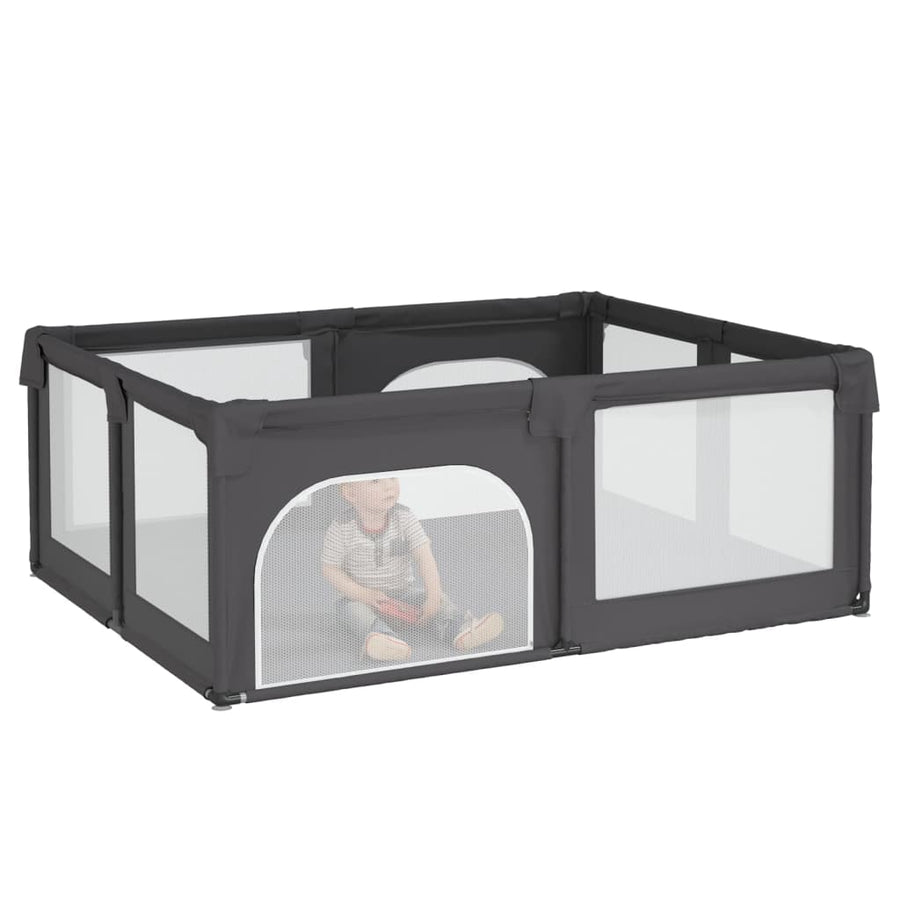 Babybox Met 2 Deuren Oxford Stof Donkergrijs