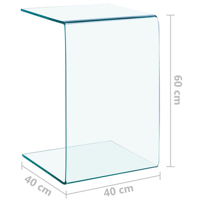 Bijzettafel 40X40X60 Cm Gehard Glas