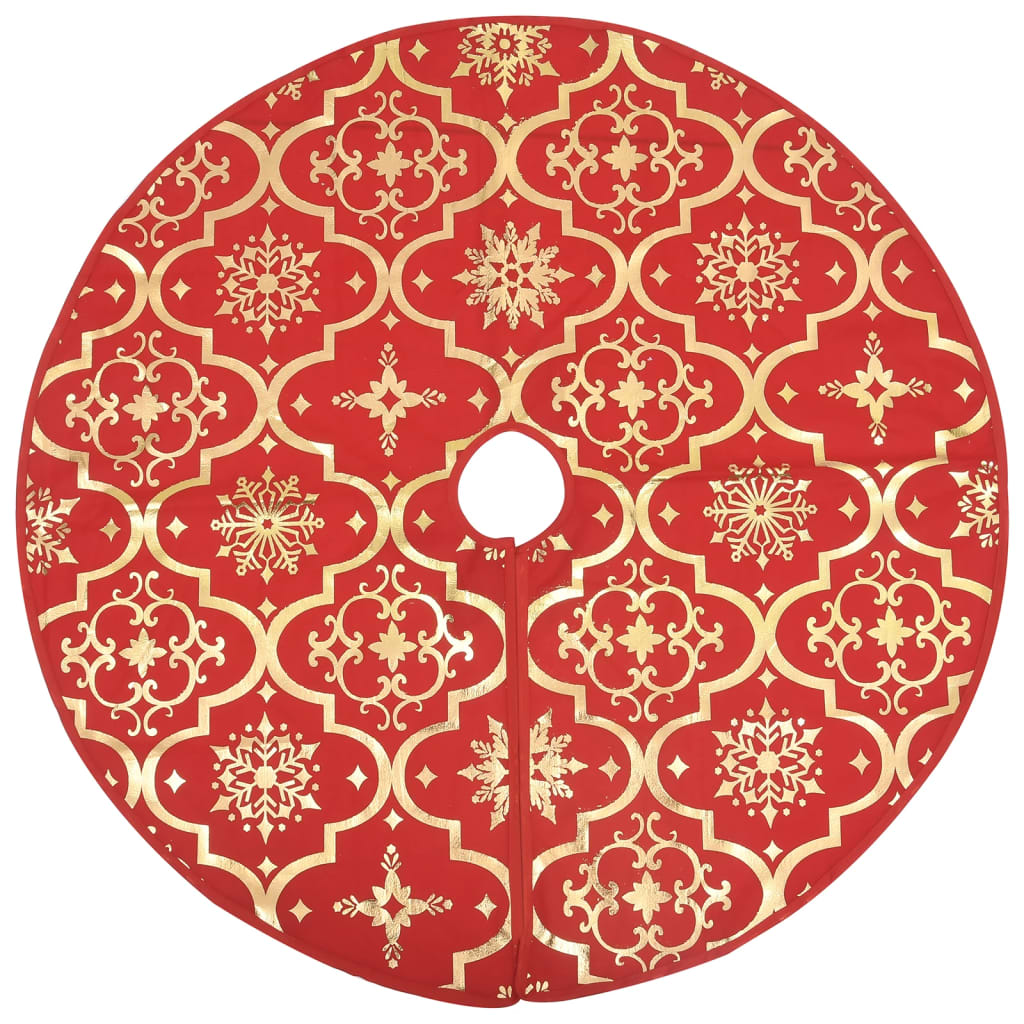 Kerstboomrok Luxe Met Sok Stof 90 cm Rood