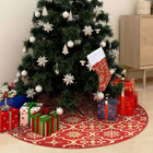 Kerstboomrok Luxe Met Sok Stof 90 cm Rood