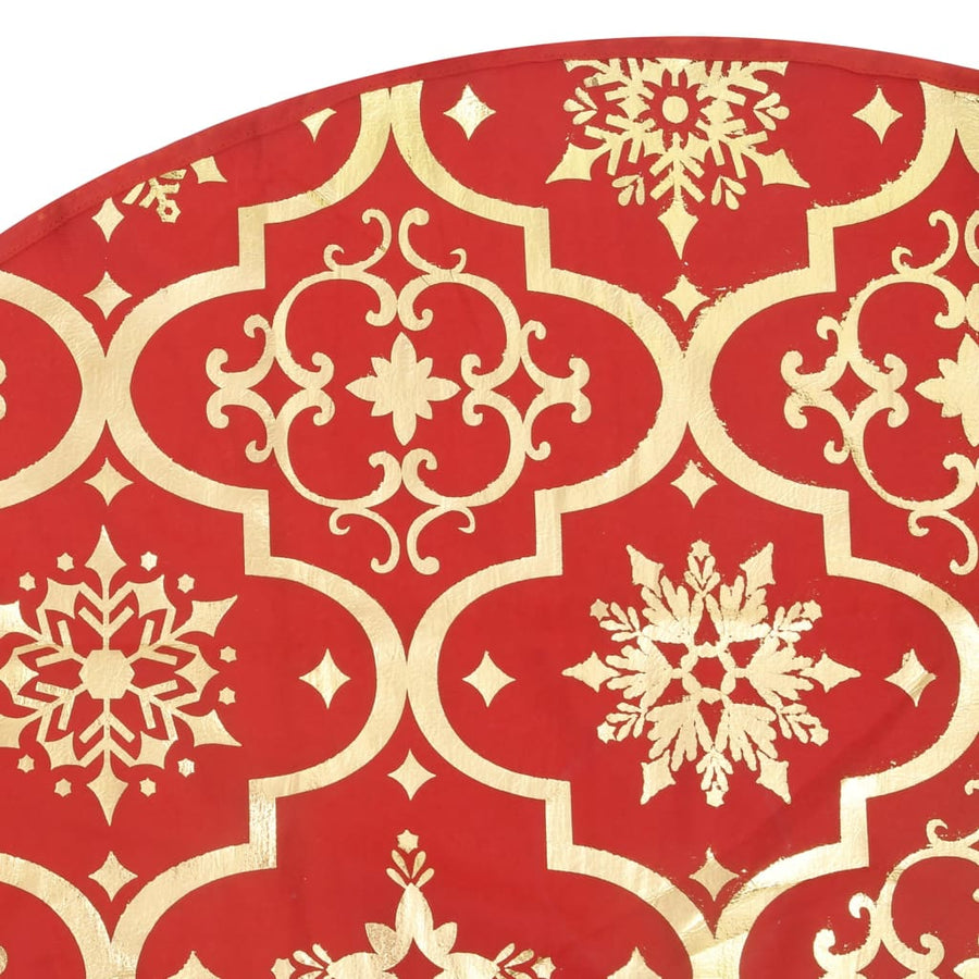 Kerstboomrok luxe met sok 122 cm stof rood 122 cm Rood