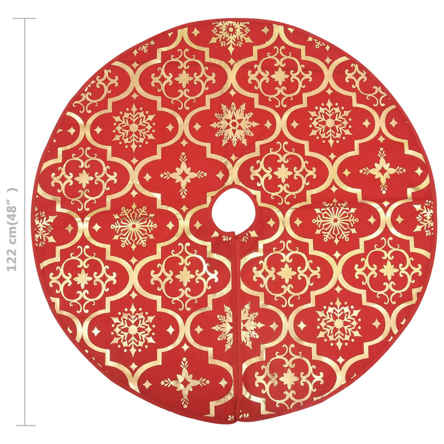 Kerstboomrok luxe met sok 122 cm stof rood 122 cm Rood