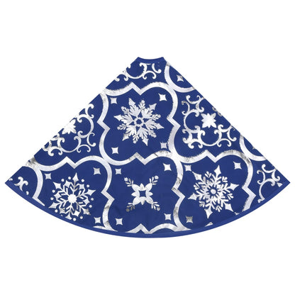Kerstboomrok luxe met sok 90 cm stof blauw 90 cm Blauw