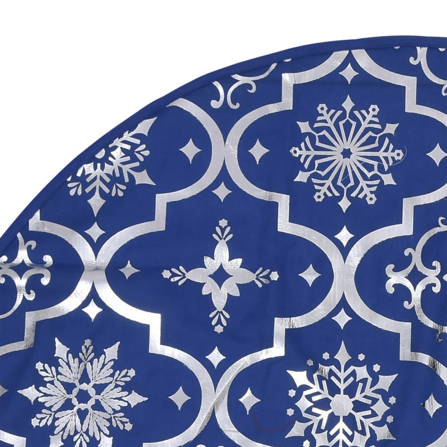 Kerstboomrok luxe met sok 90 cm stof blauw 90 cm Blauw