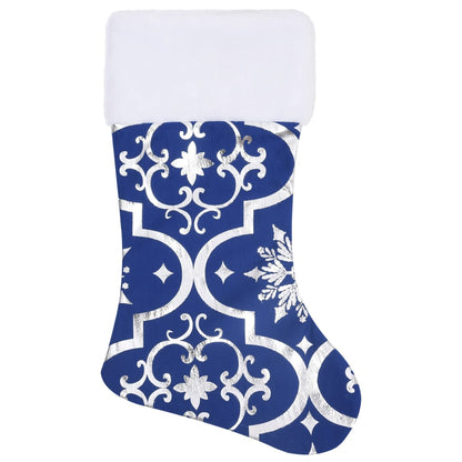 Kerstboomrok luxe met sok 122 cm stof blauw 122 cm Blauw