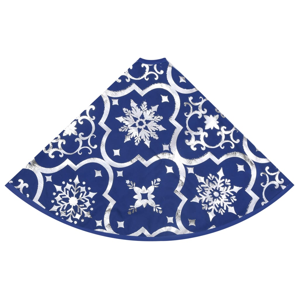 Kerstboomrok luxe met sok 122 cm stof blauw 122 cm Blauw