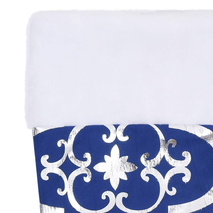 Kerstboomrok Luxe Met Sok 150 Cm Stof Blauw