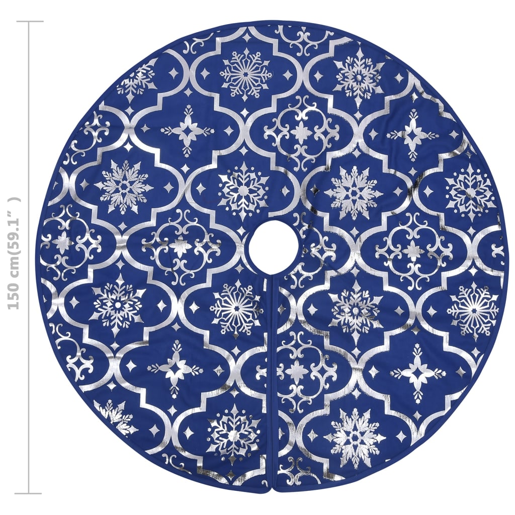 Kerstboomrok Luxe Met Sok 150 Cm Stof Blauw