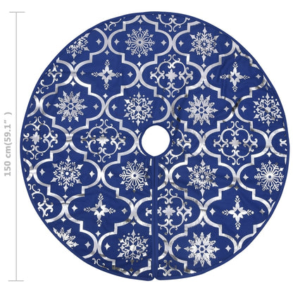 Kerstboomrok Luxe Met Sok 150 Cm Stof Blauw
