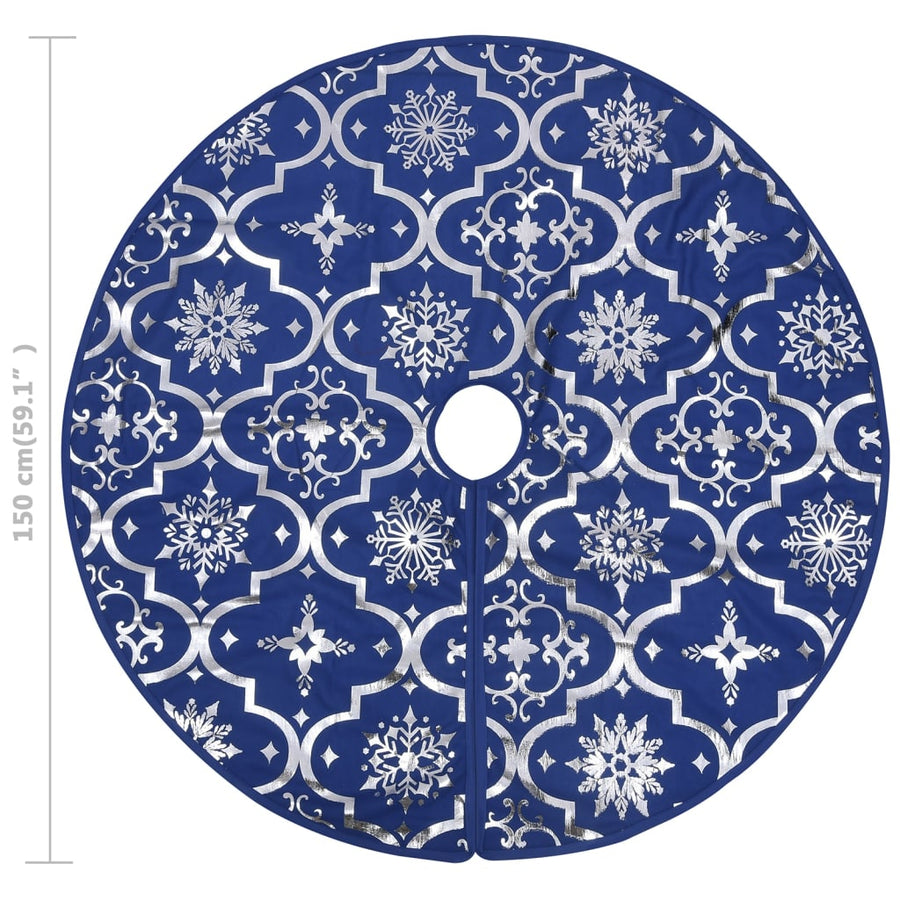 Kerstboomrok Luxe Met Sok 150 Cm Stof Blauw