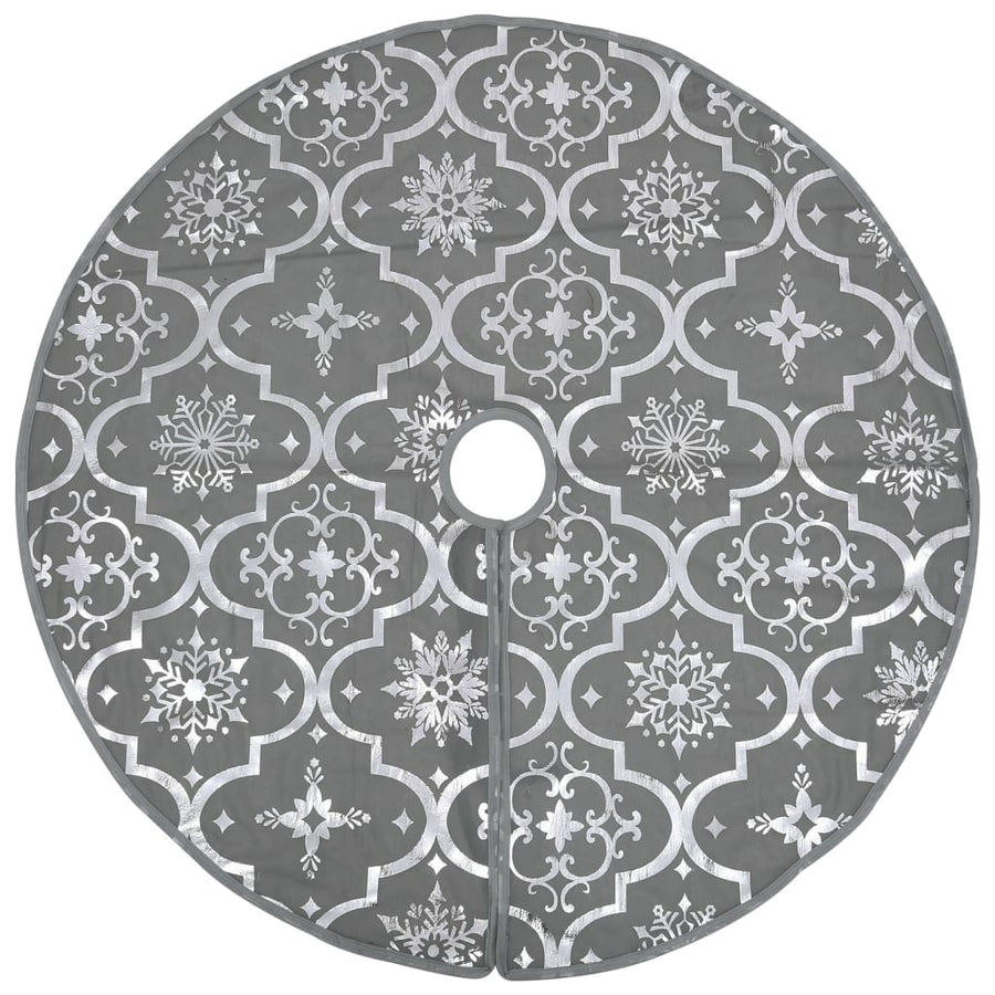Kerstboomrok luxe met sok 90 cm stof grijs 90 cm Grijs