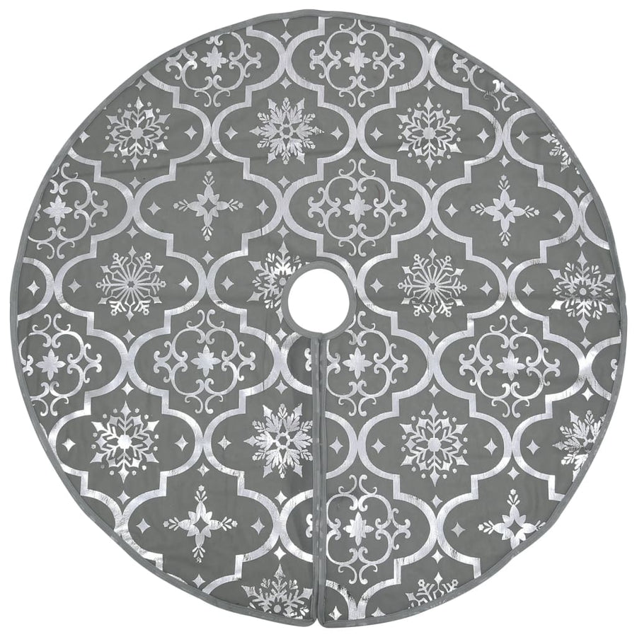 Kerstboomrok luxe met sok 122 cm stof grijs 122 cm Grijs
