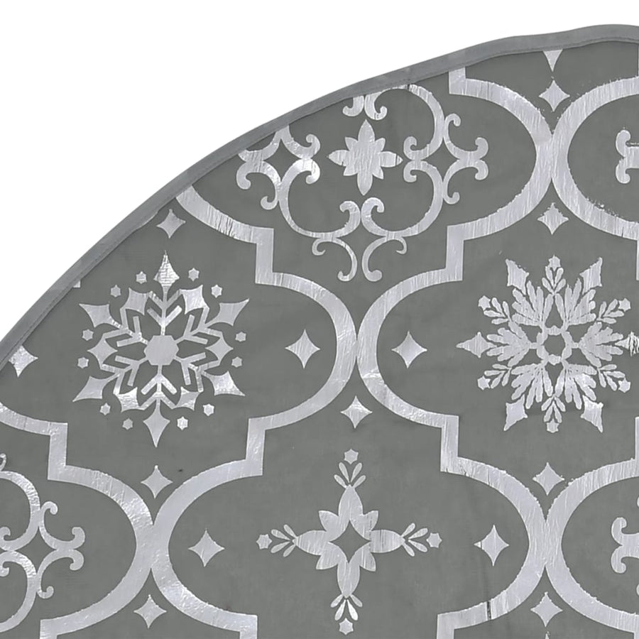 Kerstboomrok luxe met sok 122 cm stof grijs 122 cm Grijs