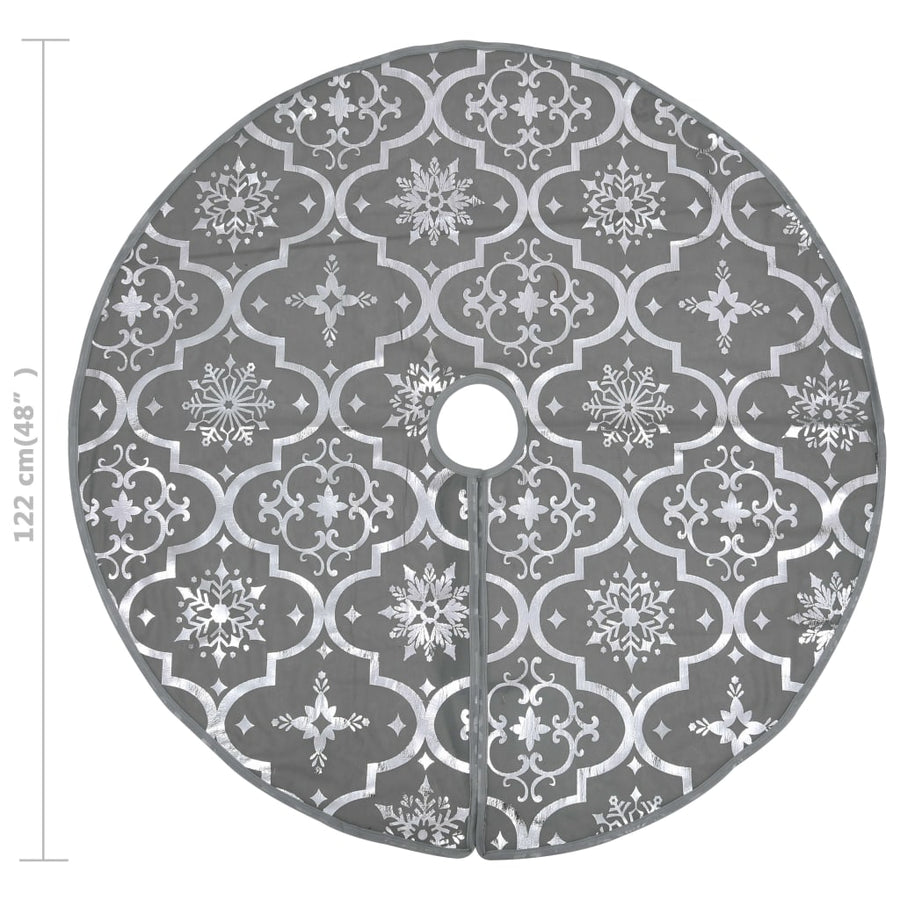 Kerstboomrok luxe met sok 122 cm stof grijs 122 cm Grijs