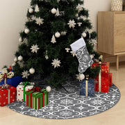 Kerstboomrok 122 cm grijs met sok