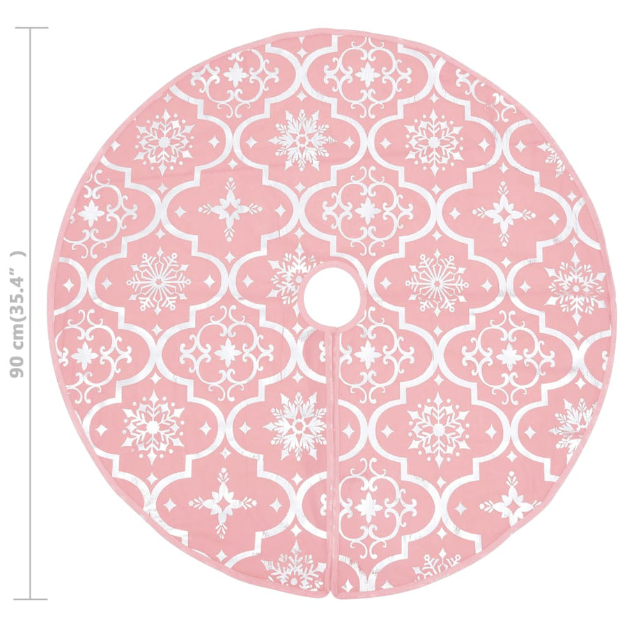 Kerstboomrok luxe met sok 90 cm stof roze 90 cm Roze