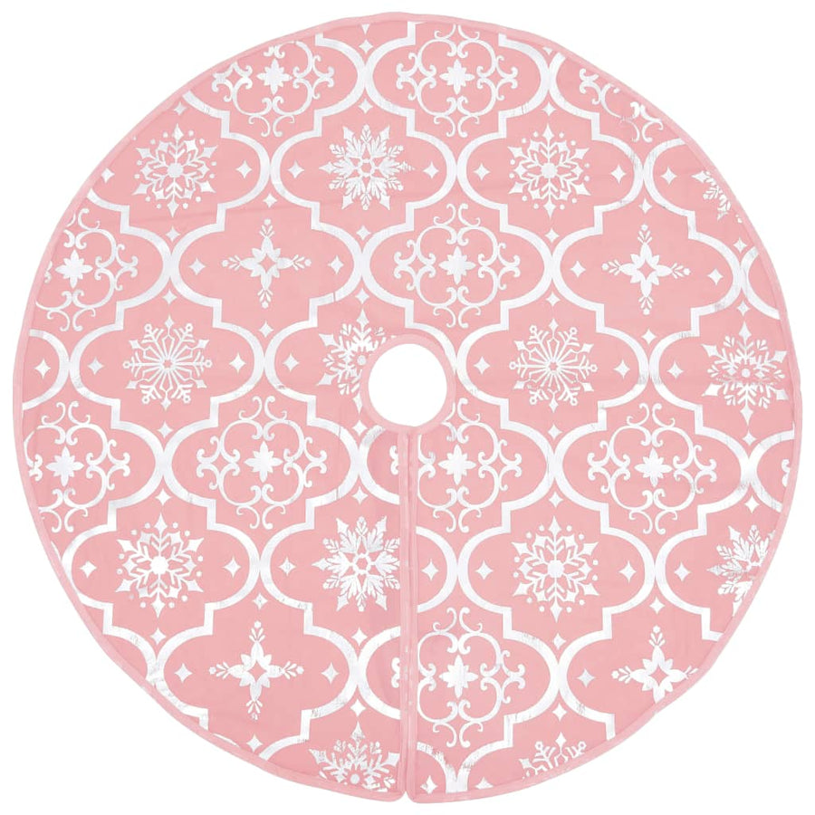 Kerstboomrok luxe met sok 150 cm stof roze 150 cm Roze