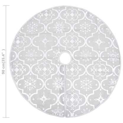 Kerstboomrok Luxe Met Sok 90 Cm Stof Wit 1