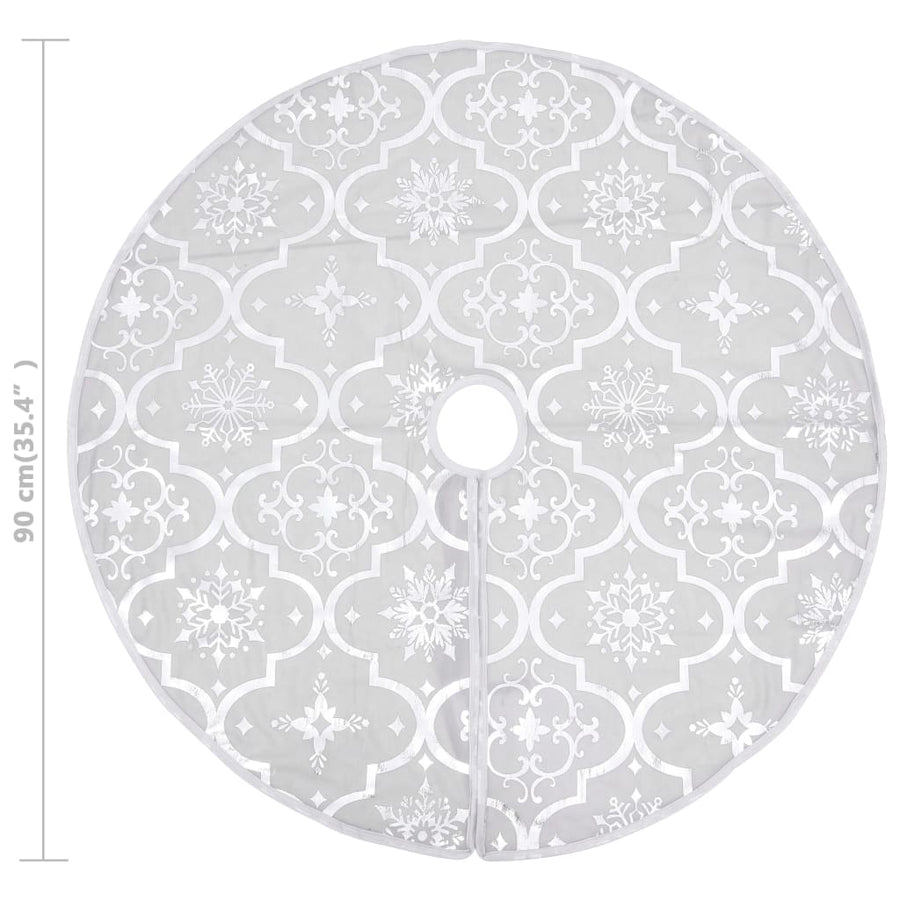 Kerstboomrok Luxe Met Sok 90 Cm Stof Wit 1