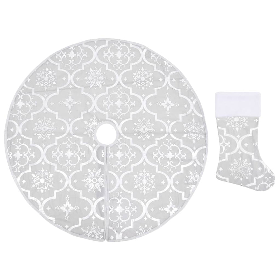Kerstboomrok luxe met sok 122 cm stof wit 122 cm Wit