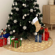 Kerstboomrok 150 cm stof geel met kerstsok