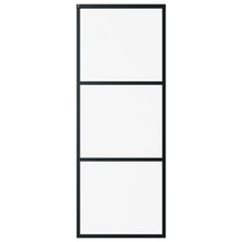 Schuifdeur Esg-Glas En Aluminium Zwart 76 x 205 cm 2 horizontale stangen
