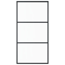 Schuifdeur Esg-Glas En Aluminium Zwart 102 x 205 cm 2 horizontale stangen