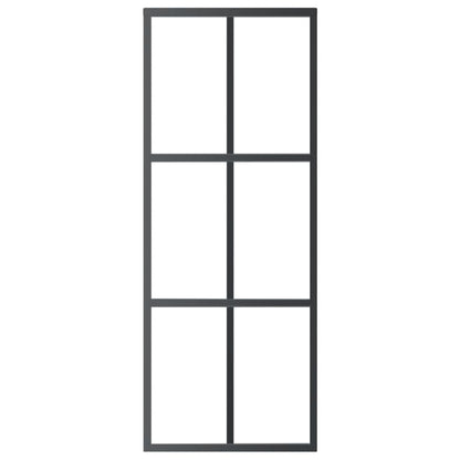 Schuifdeur 76x205 cm ESG-glas en aluminium zwart 1 76 x 205 cm