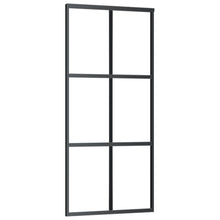 Schuifdeur 90x205 cm ESG-glas en aluminium zwart 1 90 x 205 cm