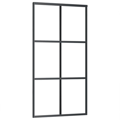 Schuifdeur 102x205 cm ESG-glas en aluminium zwart 1 102 x 205 cm