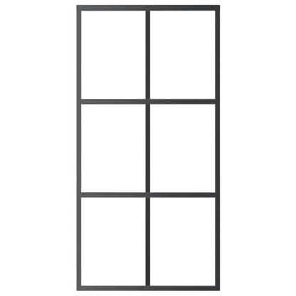 Schuifdeur 102x205 cm ESG-glas en aluminium zwart 1 102 x 205 cm