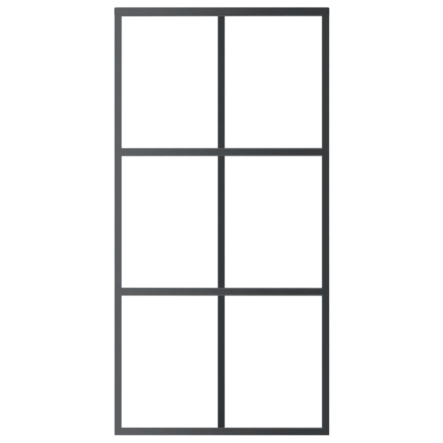 Schuifdeur 102x205 cm ESG-glas en aluminium zwart 1 102 x 205 cm