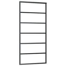 Schuifdeur 90x205 cm ESG-glas en aluminium zwart 90 x 205 cm 5 horizontale stangen